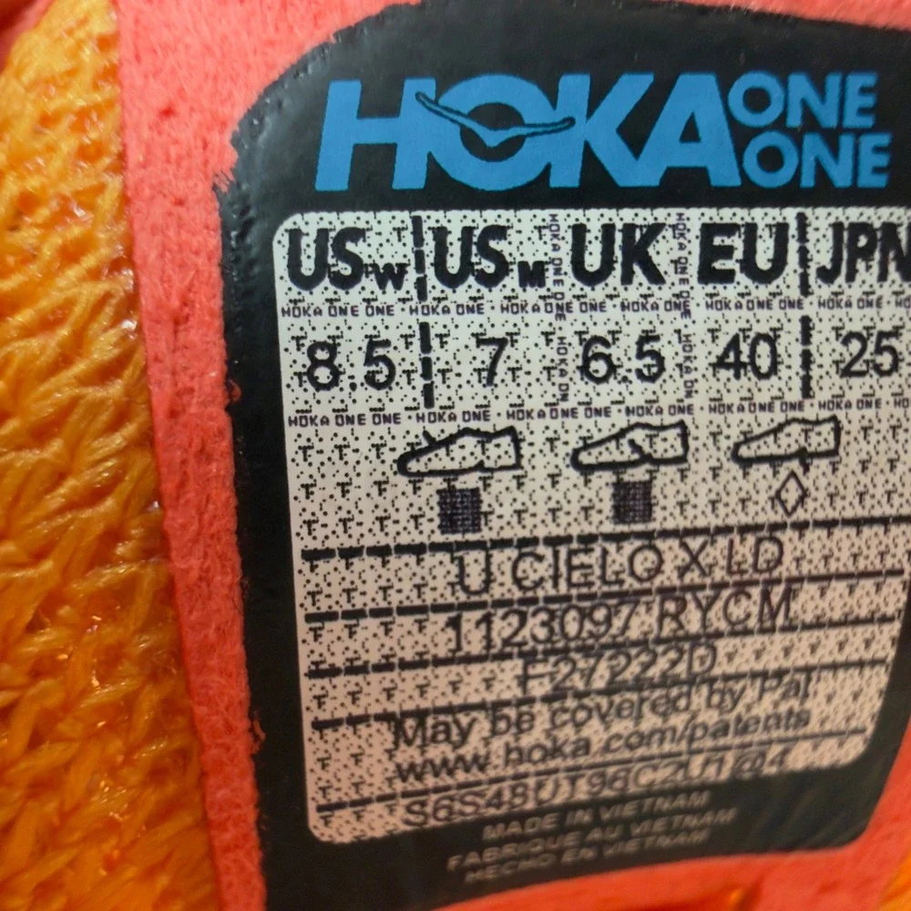 Hoka Cielo X LD Unisex US 8.5w 7M Orange Carbon Fiber Track Spike Racing Shoes